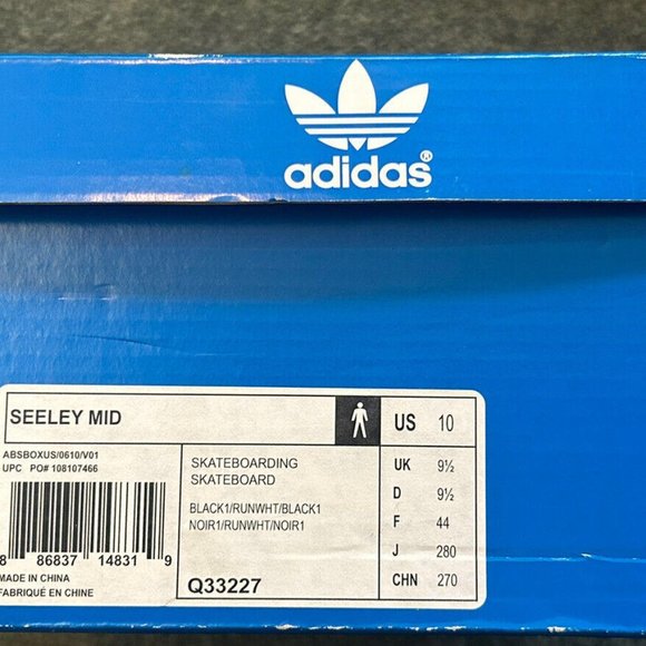NEW Adidas Classic Men's SEELEY MID Black White - Size 10 - New in Box! - Picture 4 of 4